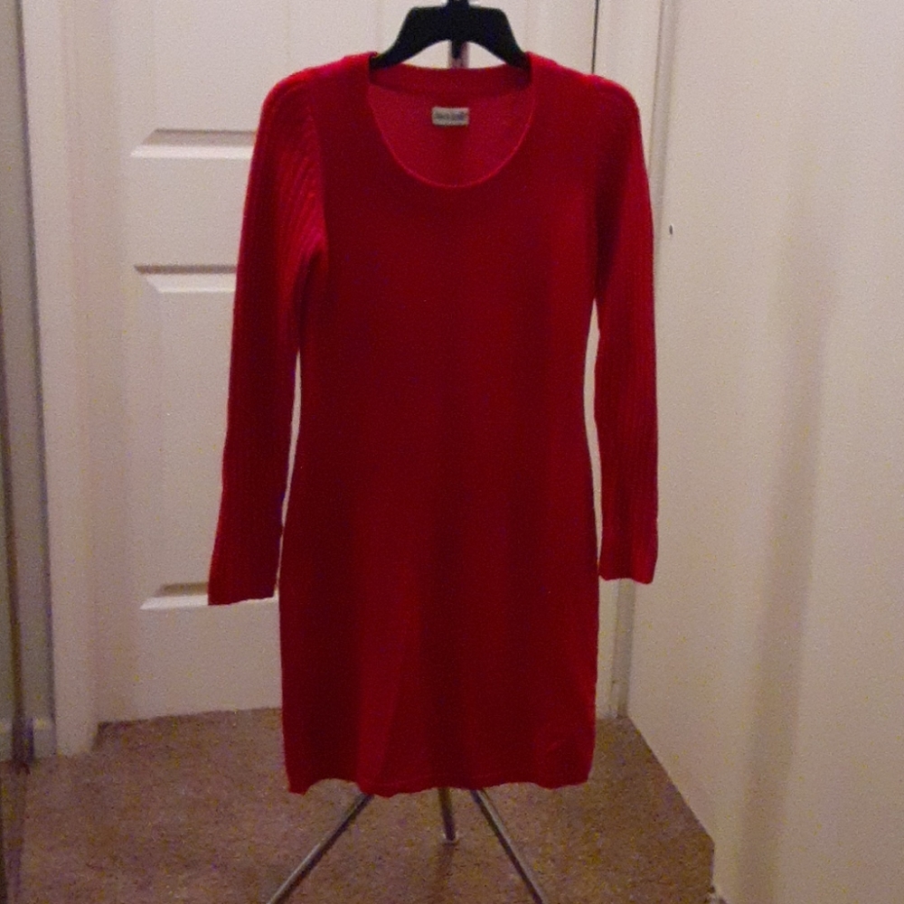 Red sweater dress